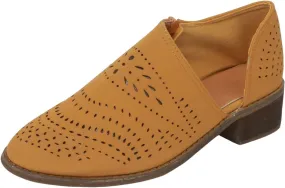 Ankle Boots for Women Casual Slip On Loafers Pointed Toe Chunky Block Low Heel Shoes Cut out Office Dress Casual Booties