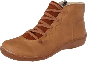 Cathalem Booties for Women Cut out Office Dress Casual Booties Casual Slip On Loafers Pointed Toe Chunky Block Low Heel Shoes
