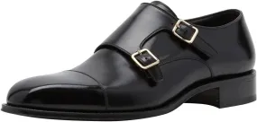 FSJ Men's Dress Loafers Unique Fashion Double Monk Strap Buckle Cap Toe Loafers Comfortable Formal Event Business Shoes Size 4-16 US