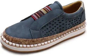 Ladmiple Shoes For Women Sneakers Slip Ons Canvas Shoes Fashion Casual Summer Low Top Platform Walking Flats Loafers