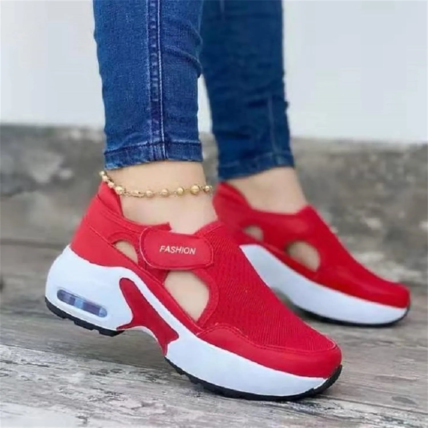 Ladmiple Shoes For Women Sneakers Trendy Walking Shoes Slip on Lady Fashion Gym Non Slip Platform Tennis Running Shoes
