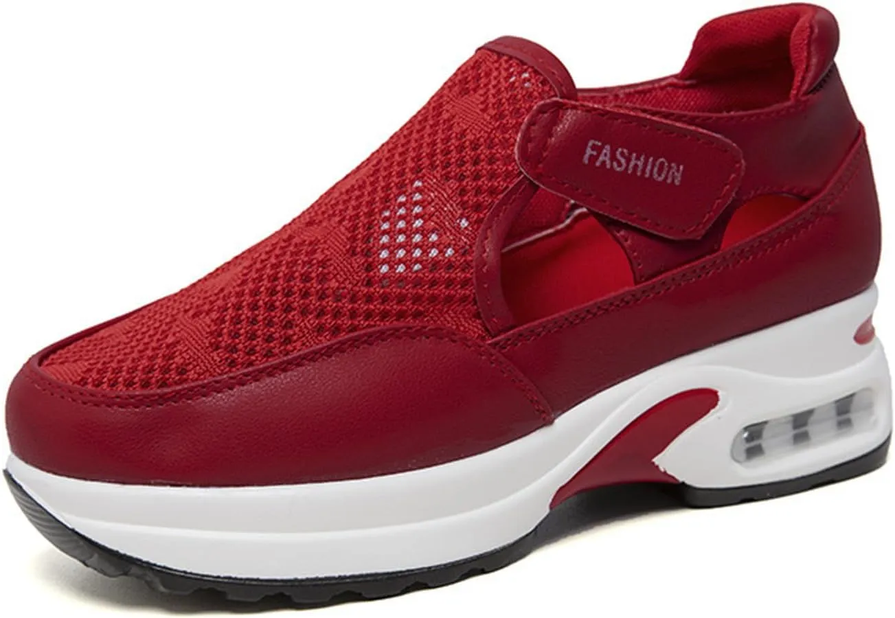 Ladmiple Shoes For Women Sneakers Trendy Walking Shoes Slip on Lady Fashion Gym Non Slip Platform Tennis Running Shoes