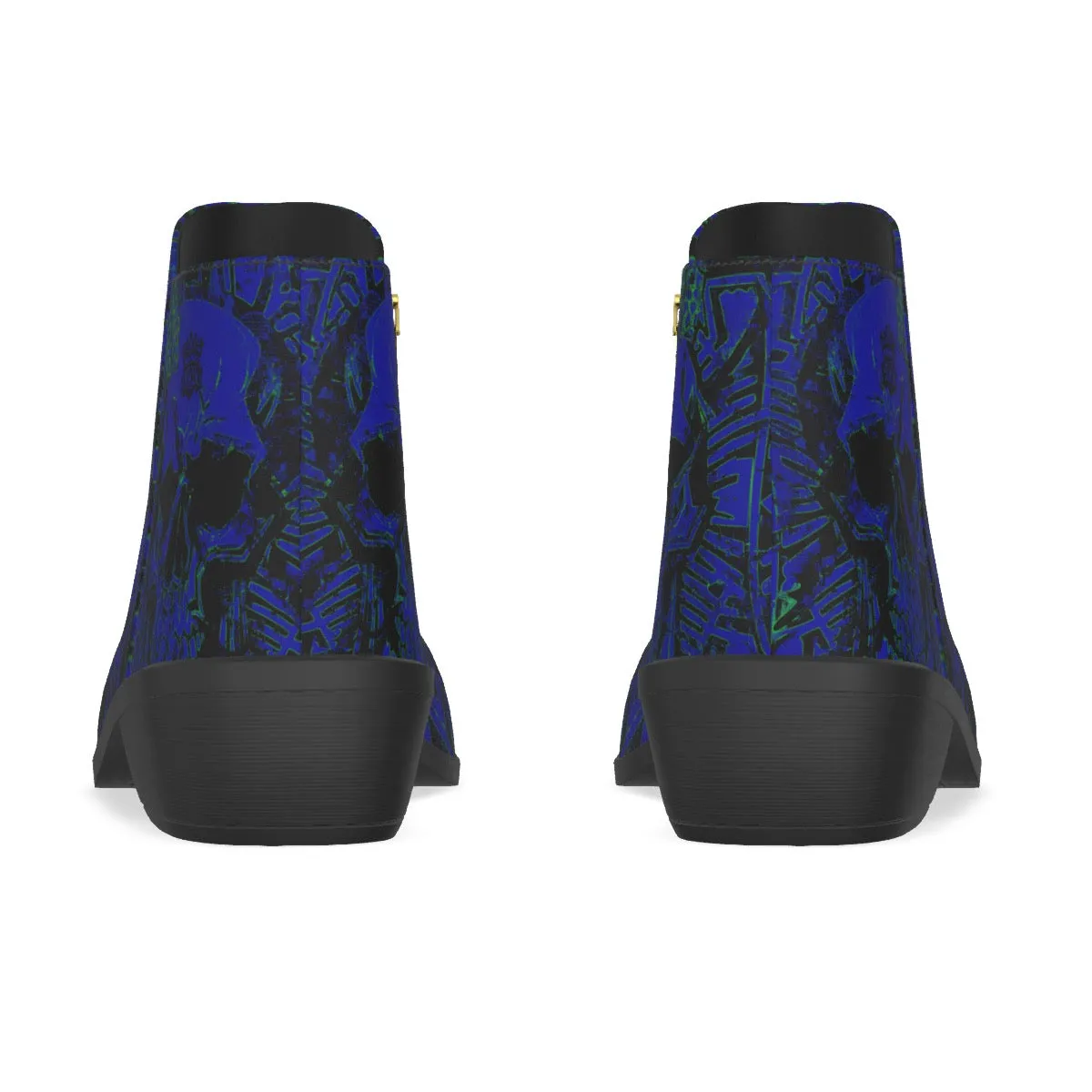 Men's Fashion Boots blue/blk skull print jaxs22
