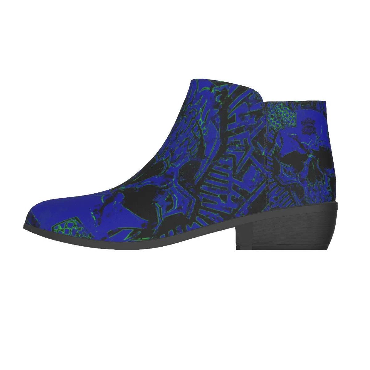 Men's Fashion Boots blue/blk skull print jaxs22