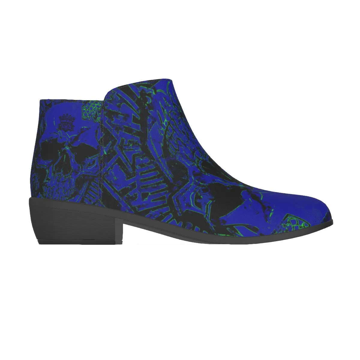 Men's Fashion Boots blue/blk skull print jaxs22