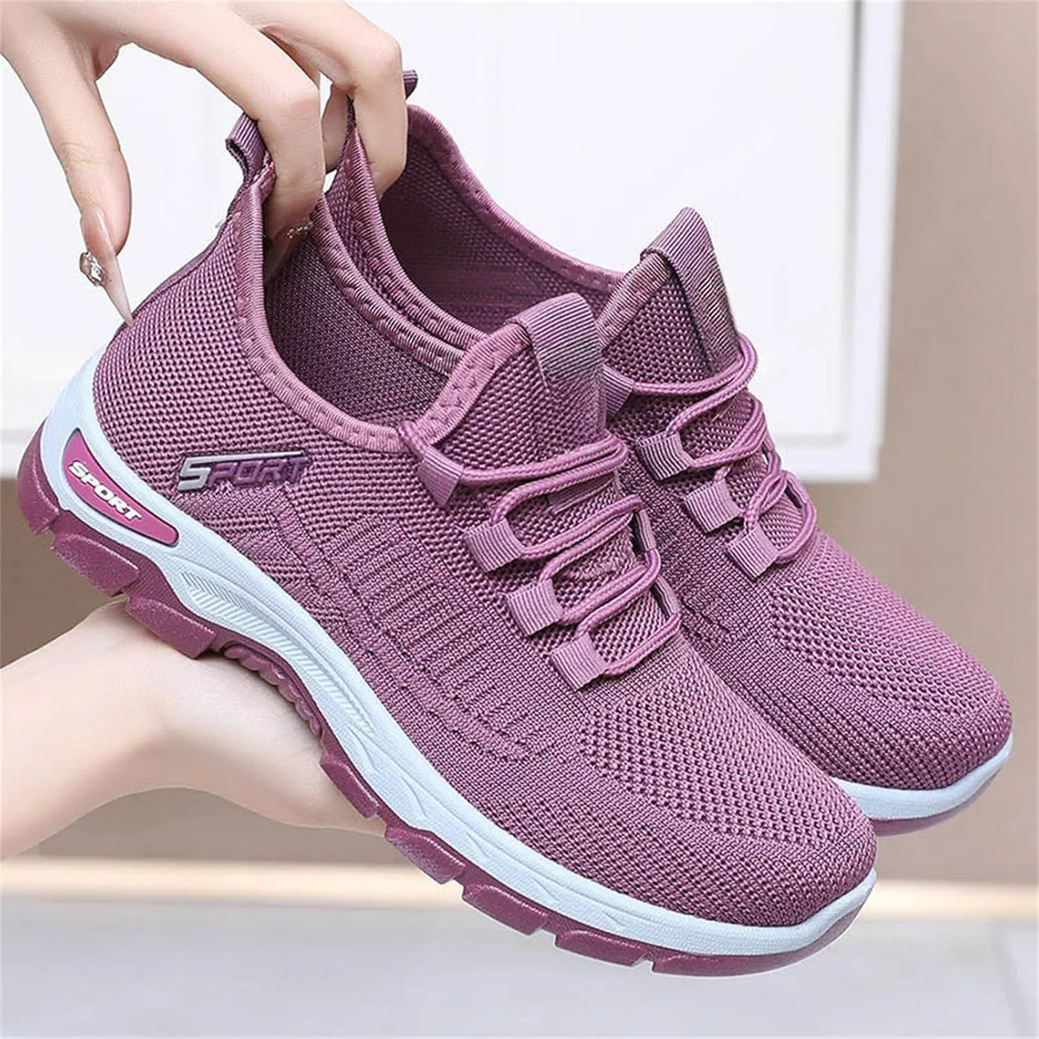 Ortho Running Shoes for Women Men Plantar Fasciitis Orthopedic Sneakers,Lightweight Breathable Mesh Knitted Hiking Shoes,Outdoor Arch Support Tennis Athletic Non Slip Sneakers with Wide Toe Box