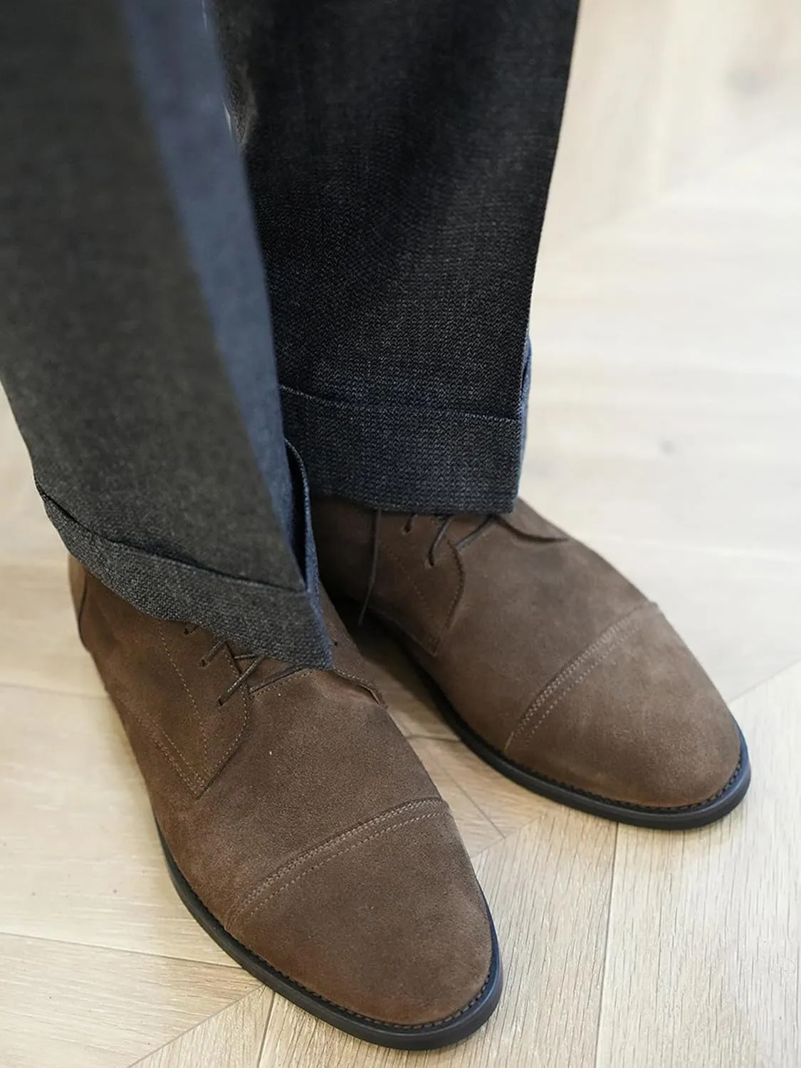 Santimon Mens Oxfords Boots Casual Dress Suede Leather Chelsea Boots Handmade Motorcycle Boots Fashion Prom Wedding Business Casual Derby Boots Cowboy Boots for Men