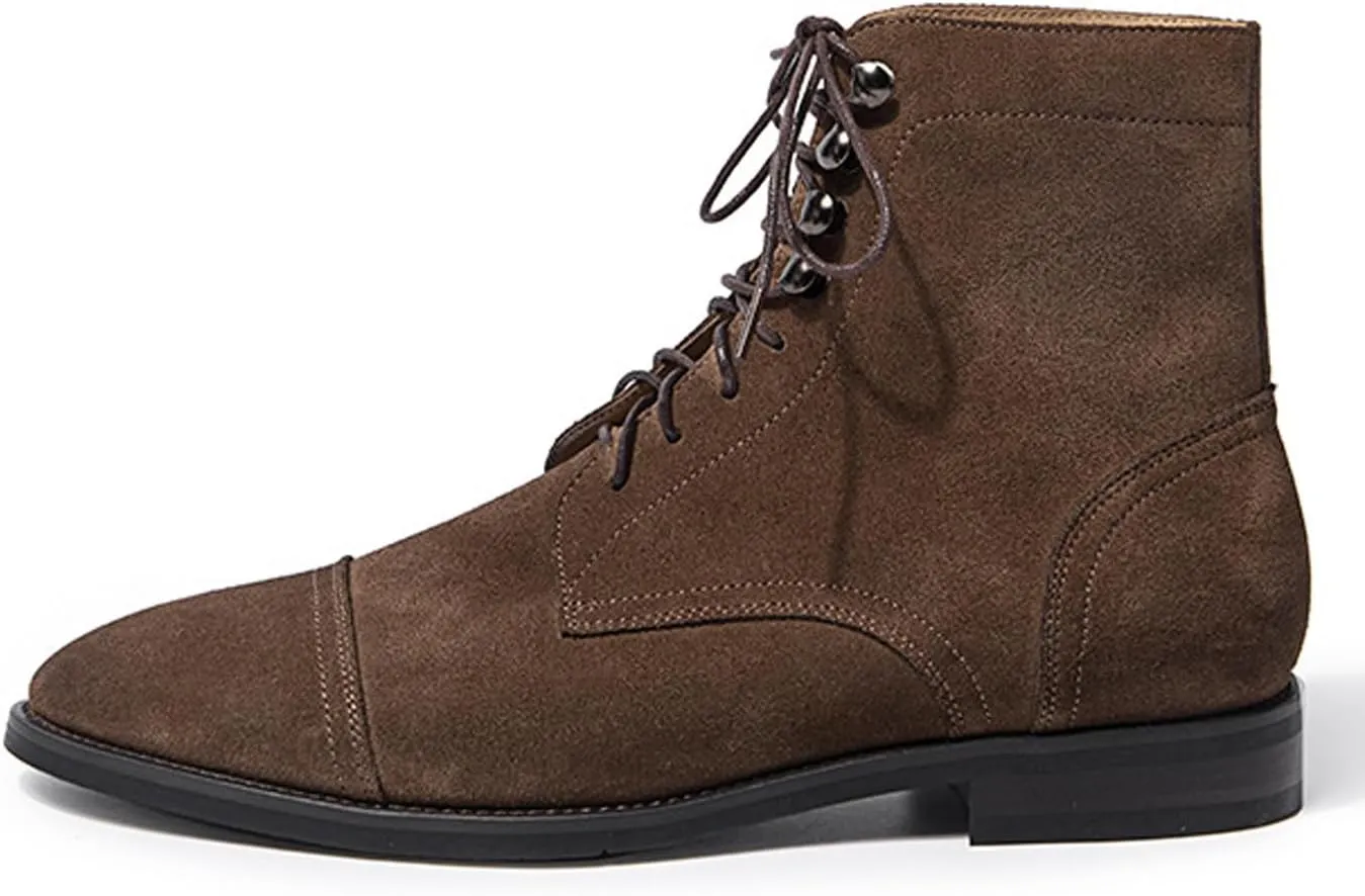 Santimon Mens Oxfords Boots Casual Dress Suede Leather Chelsea Boots Handmade Motorcycle Boots Fashion Prom Wedding Business Casual Derby Boots Cowboy Boots for Men