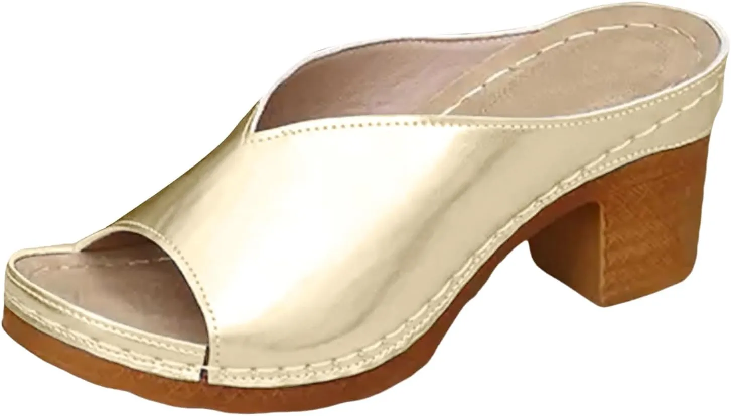 Womens Sandals Wedge Shoes Comfortable Orthopedic Sandals Low Heels Flip Flops Dressy Summer Casual Slip on Sandals Beach Walking Sandal Slides Walking Shoes